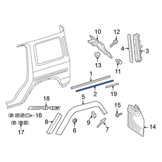 Mercedes-Benz OE - Rear Left Outer Body Trim Molding