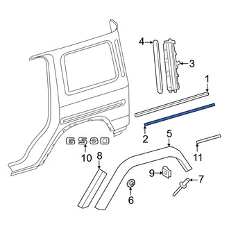 Mercedes-Benz OE - Rear Left Outer Body Trim Molding