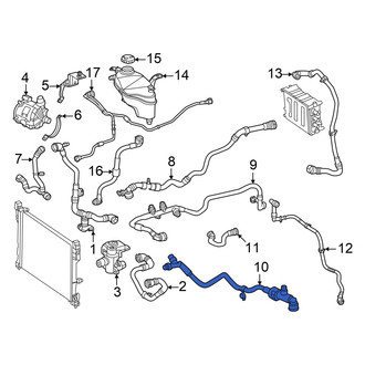 Mercedes-Benz OE - Upper Drive Motor Battery Pack Coolant Hose