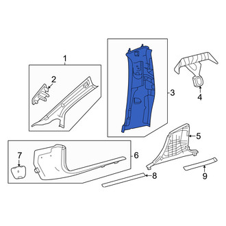 Mercedes-Benz OE - Left Upper Door Pillar Post Trim Set