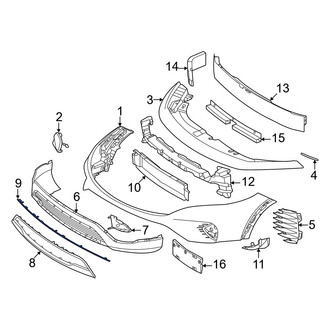 Mercedes-Benz OE - Front Center Bumper Trim