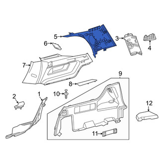 Mercedes-Benz OE - Left Upper Body D-Pillar Trim Panel