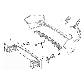 Mercedes-Benz OE - Rear Bumper - Bumper & Components (With AMG Line, Structure & Mounting)