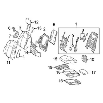 Mercedes-Benz OE - Seats & Tracks - Passenger Seat Components (Standard Seat), (Sport Utility X253 Body Code)