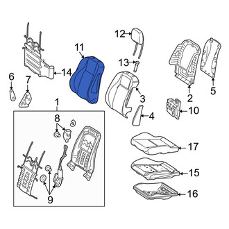 Mercedes-Benz OE - Front Left Seat Back Cushion Cover