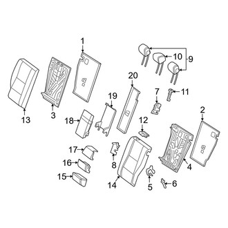 Mercedes-Benz OE - Seats & Tracks - Rear Seat Components (Upper Components), (Sport Utility X253 Body Code)
