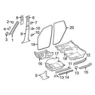 Mercedes-Benz OE - Pillars, Rocker & Floor - Interior Trim (Sport Utility X253 Body Code)