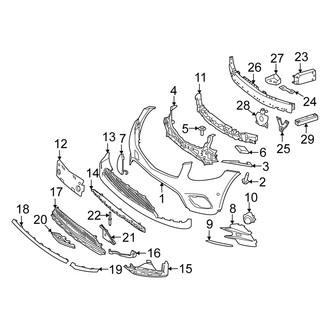 Mercedes-Benz OE - Front Bumper & Grille - Bumper & Components (With AMG Package), (Base / 4Matic)