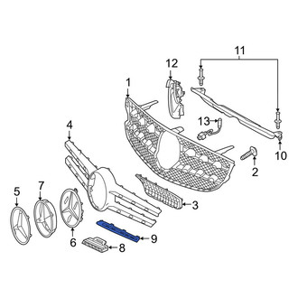 Mercedes-Benz OE - Front Right Upper Grille Molding