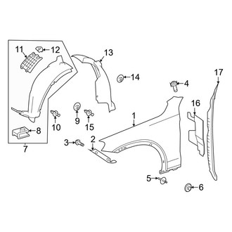 Mercedes-Benz OE - Fender & Components (Sport Utility 253.964 Body Code / 253.983 Body Code / 253.988 Body Code / X253 Body Code)