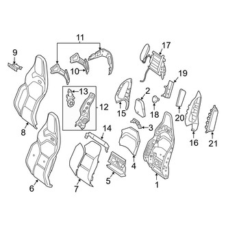 Mercedes-Benz OE - Seats & Tracks - Driver Seat Components (AMG Performance Seat, Seat Back), (Sport Utility Coupe C253 Body Code)