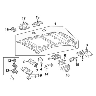 Mercedes-Benz OE - Roof - Interior Trim (W/O Panoramic Roof), (Sport Utility 253.964 Body Code / 253.983 Body Code / 253.984 Body Code)