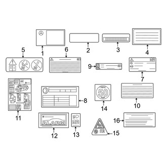 Mercedes-Benz OE - Information Labels - Labels (Sport Utility 254.646 Body Code / 254.647 Body Code / 254.687 Body Code)