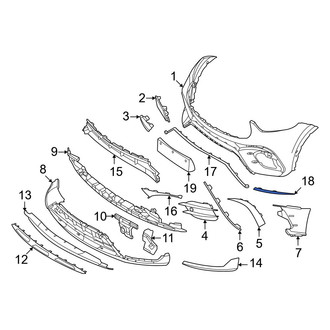 Mercedes-Benz OE - Front Center Left Grille Molding