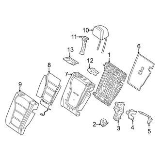 Mercedes-Benz OE - Seats & Tracks - Rear Seat Components (40% Side, Left Seat Back Components), (Sport Utility 254.646 Body Code / 254.647 Body Code)