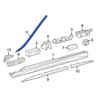 Mercedes-Benz OE - Front Left Windshield Molding