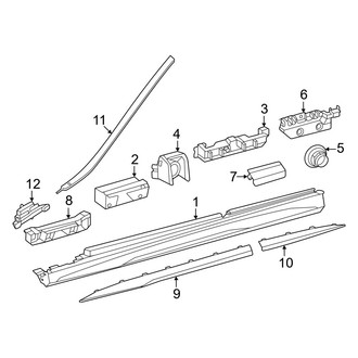 Mercedes-Benz OE - Pillars, Rocker & Floor - Exterior Trim (With AMG Line, W/O Brushed Aluminum), (Sport Utility 254.646 Body Code / 254.647 Body Code)