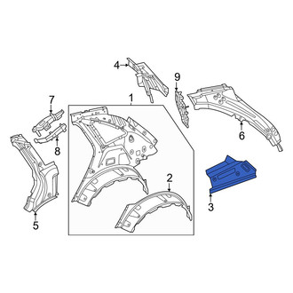 Mercedes-Benz OE - Rear Right Lower Quarter Panel Reinforcement
