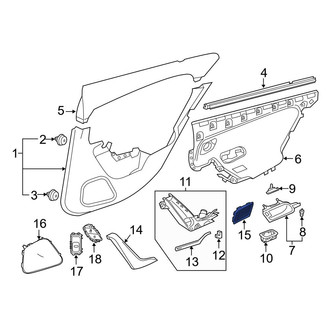Mercedes-Benz OE - Rear Left Upper Speaker Cover