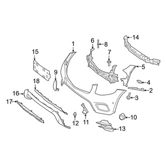 Mercedes-Benz OE - Front Bumper & Grille - Bumper & Components (W/O AMG Package), (4Matic)