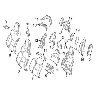 Mercedes-Benz OE - Seats & Tracks - Passenger Seat Components (AMG Performance Seat, Seat Back), (Sport Utility Coupe C253 Body Code)