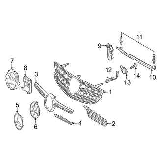 Mercedes-Benz OE - Front Bumper & Grille - Grille & Components (W/O AMG Package), (Sport Utility Coupe 253.364 Body Code / 253.384 Body Code)