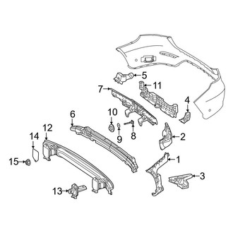 Mercedes-Benz OE - Rear Bumper - Bumper & Components (With AMG Package, Structure & Mounting), (Sport Utility Coupe 253.384 Body Code)