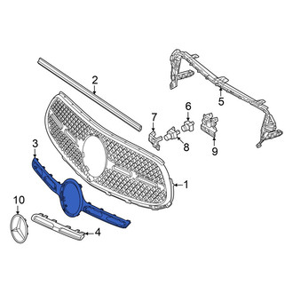 Mercedes-Benz OE - Front Left Upper Grille Molding