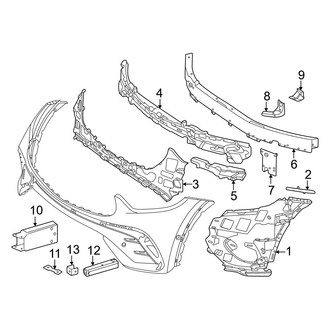 Mercedes-Benz OE - Front Bumper & Grille - Bumper & Components (With AMG Line Inner Components), (4Matic)