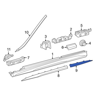 Mercedes-Benz OE - Front Left Rocker Panel Molding Trim Insert