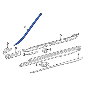 Mercedes-Benz OE - Left Windshield Molding