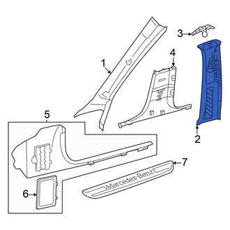 Mercedes-Benz OE - Left Upper Door Pillar Post Trim Set