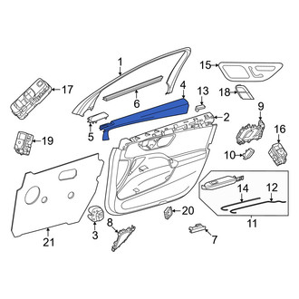 Mercedes-Benz OE - Front Right Upper Inner Door Interior Trim Panel