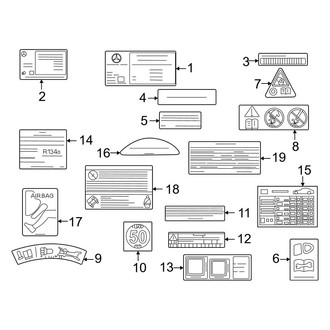 Mercedes-Benz OE - Information Labels - Labels (167.359 Body Code / 167.361 Body Code / 167.389 Body Code)