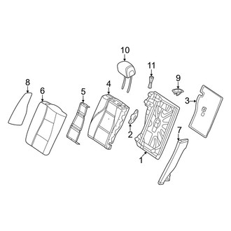 Mercedes-Benz OE - Seats & Tracks - Rear Seat Components (Right Side, Upper Components), (Sport Utility Coupe)