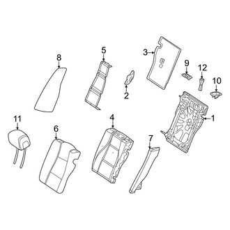 Mercedes-Benz OE - Seats & Tracks - Rear Seat Components (Left Side, Upper Components), (Sport Utility Coupe)