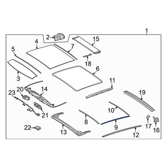 Mercedes-Benz OE - Center Inner Sunroof Glass Seal