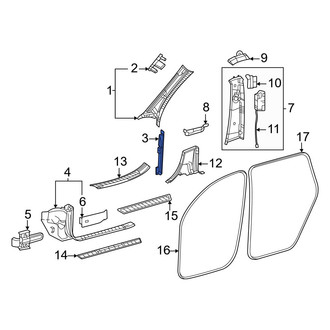 Mercedes-Benz OE - Left Lower Inner Body A-Pillar Trim Panel