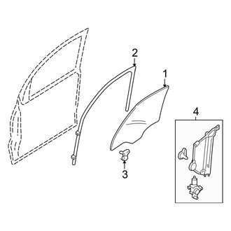 Mercury OE - Front Door - Glass & Hardware (FULL HYBRID EV-GAS (FHEV))