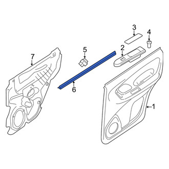 Mercury OE - Rear Left Door Window Belt Weatherstrip