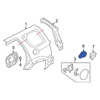 Mercury OE - Rear Fuel Filler Neck Mount Plate