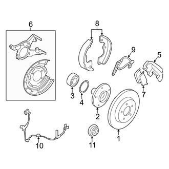 Mercury OE - Rear Suspension - Brake Components (Hybrid FWD)