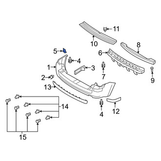 Mercury OE - Rear Bumper Cover Reinforcement Nut