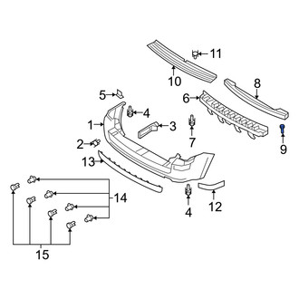 Mercury OE - Rear Bumper Cover Reinforcement Nut