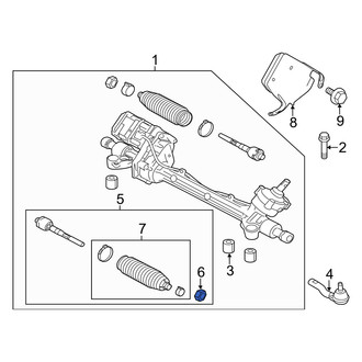 Mercury OE - Inner Steering Tie Rod Nut