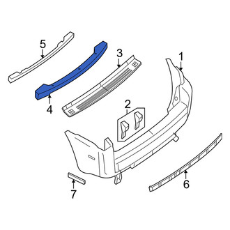 Mercury OE - Rear Bumper Cover Reinforcement Beam