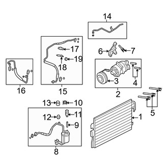 Mercury OE - Air Conditioner & Heater - Condenser, Compressor & Lines (3.0L)