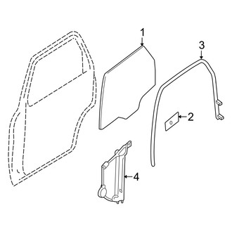 Mercury OE - Rear Door - Glass & Hardware (Flex / Gas)