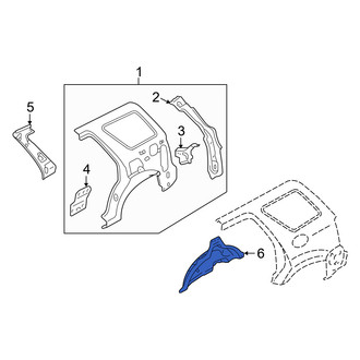 Mercury OE - Rear Right Wheel Housing Side Panel