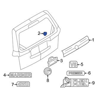 Mercury OE - Liftgate Finish Panel Nut